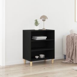 Berkfield Home Black Oak Sideboard, 57x35x70 cm, Made from Engineered Wood - Size: 57 x 35 x 70 cm - thumbnail 1