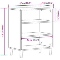 Berkfield Home Black Oak Sideboard, 57x35x70 cm, Made from Engineered Wood - Size: 57 x 35 x 70 cm - thumbnail 9
