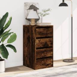 Berkfield Home Corner Chest of Drawers Smoked Oak 40x41x76 cm Engineered Wood in Brown - Size: 40 x 41 x 76 cm - thumbnail 3
