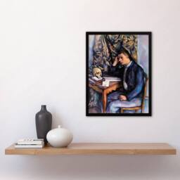 Artery8 Paul Cezanne Framed Wall Art Young Man & Skull Portrait Painting - Size: A4 - thumbnail 2