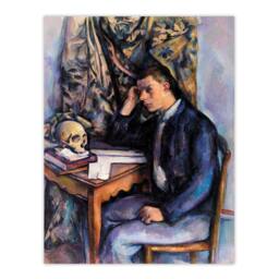 Artery8 Paul Cezanne Framed Wall Art Young Man & Skull Portrait Painting - Size: A4 - thumbnail 3
