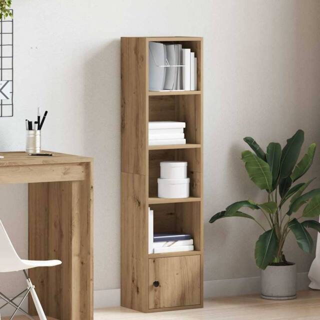 Berkfield Home Durable Bookcase Artisan Oak 31x24x127 cm Engineered Wood in Brown - Size: 31 x 24 x 127 cm - image 1