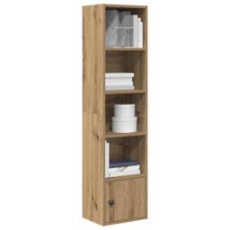 Berkfield Home Durable Bookcase Artisan Oak 31x24x127 cm Engineered Wood in Brown - Size: 31 x 24 x 127 cm - thumbnail 2