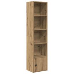 Berkfield Home Durable Bookcase Artisan Oak 31x24x127 cm Engineered Wood in Brown - Size: 31 x 24 x 127 cm - thumbnail 3