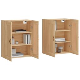 Berkfield Home Wall Mounted Cabinets 2 pcs Sonoma Oak Engineered Wood in Brown - thumbnail 3