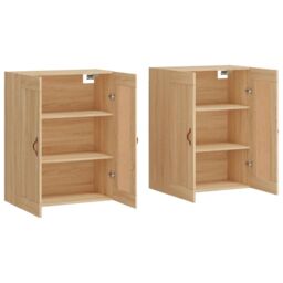 Berkfield Home Wall Mounted Cabinets 2 pcs Sonoma Oak Engineered Wood in Brown - thumbnail 4