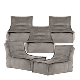 icon Dolce Large Beanbag Lounger, Velvet (5-Pack) in Charcoal