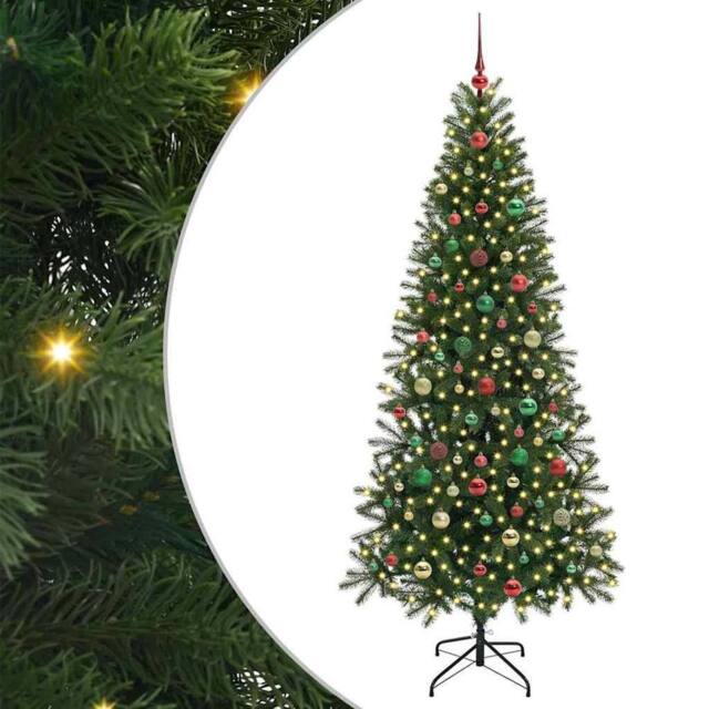 Berkfield Home Artificial Christmas Tree with 300 LEDs Green 180 cm PE & PVC - image 1