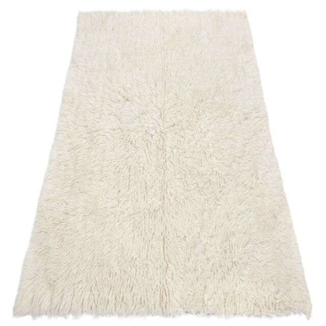 RugsX Flokati Woolen Bedcover Rug in Beige - Size: 70 cm x 160 cm - image 1