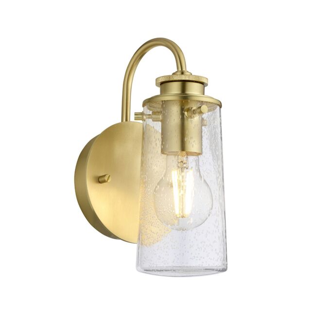 Netlighting Kichler Braelyn 1 Light Wall Light Brushed Brass IP44 in Yellow - image 1