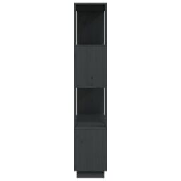 Berkfield Home Book Cabinet/Room Divider Grey 80x25x132 cm Solid Wood Pine - Size: 80 x 25 x 132 cm - thumbnail 6