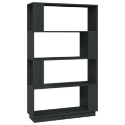 Berkfield Home Book Cabinet/Room Divider Grey 80x25x132 cm Solid Wood Pine - Size: 80 x 25 x 132 cm - thumbnail 2