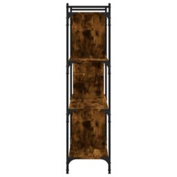 Berkfield Home Bookcase 4-Tier Smoked Oak 76x32x123 cm Engineered Wood in Brown - Size: 76 x 32 x 123 cm - thumbnail 5
