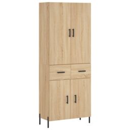 Berkfield Home Highboard Sonoma Oak 69.5x34x180 cm Engineered Wood in Brown - thumbnail 2