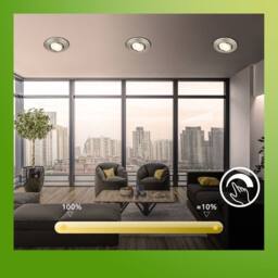 BRILONER 3x LED Recessed Lights Downlights 4.9W Dimmable CCT in Metallic Silver - thumbnail 6