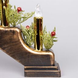 Shatchi Battery Operated Plastic Brass Finish Candle Bridge - H30xW50xD6.5cm in Green - thumbnail 6
