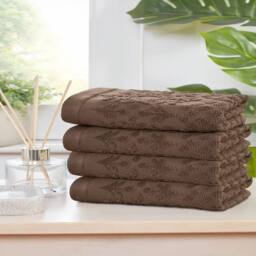 Rapport Home Versailles Jacquard Cotton Face, Hand, Bath Towels & Sheet Set in Brown - thumbnail 1