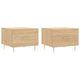 Berkfield Home Decorative Coffee Tables 2 pcs Sonoma Oak 50x50x40 cm Engineered Wood in Light Tan - Size: 50 x 50 x 40 cm - thumbnail 3