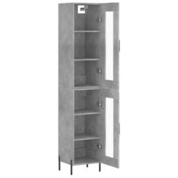 Berkfield Home Highboard Concrete Grey 34.5x34x180 cm Engineered Wood - thumbnail 4
