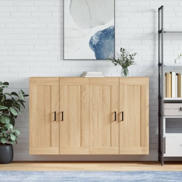 Berkfield Home Wall Mounted Cabinets 2 pcs Sonoma Oak Engineered Wood in Brown - image 1