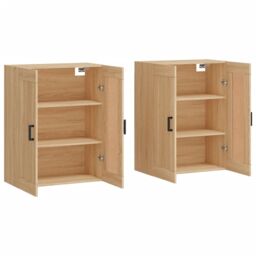 Berkfield Home Wall Mounted Cabinets 2 pcs Sonoma Oak Engineered Wood in Brown - thumbnail 4