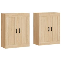 Berkfield Home Wall Mounted Cabinets 2 pcs Sonoma Oak Engineered Wood in Brown - thumbnail 2