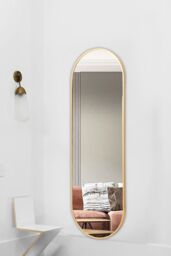 Living and Home Modern Oval Metal Full Length Wall Mirror in Gold - thumbnail 2