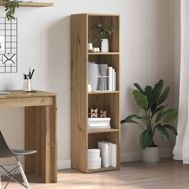 Berkfield Home Elegant Book Cabinet Artisan Oak 36x30x143 cm Engineered Wood in Brown - Size: 36 x 30 x 143 cm - image 1