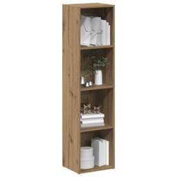 Berkfield Home Elegant Book Cabinet Artisan Oak 36x30x143 cm Engineered Wood in Brown - Size: 36 x 30 x 143 cm - thumbnail 4