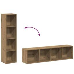 Berkfield Home Elegant Book Cabinet Artisan Oak 36x30x143 cm Engineered Wood in Brown - Size: 36 x 30 x 143 cm - thumbnail 8
