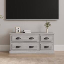 Berkfield Home TV Cabinet Grey Sonoma 100x35.5x45 cm Engineered Wood - thumbnail 2