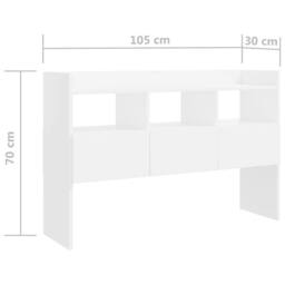 Berkfield Home Sideboard White 105x30x70 cm Engineered Wood - Size: 105 x 30 x 70 cm - thumbnail 8