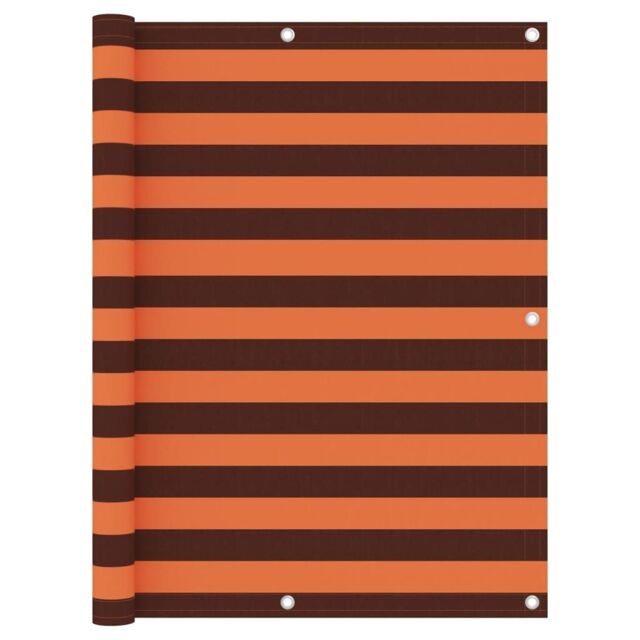 Berkfield Home Balcony Screen Orange & Brown 120x500 cm Oxford Fabric - image 1