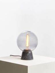 Orsina Contemporary Globe Lamp With Marble Base, Contrasting Bedside Table Light, Versatile Modern Lamp in Black - thumbnail 3