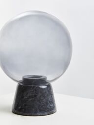 Orsina Contemporary Globe Lamp With Marble Base, Contrasting Bedside Table Light, Versatile Modern Lamp in Black - thumbnail 4