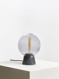 Orsina Contemporary Globe Lamp With Marble Base, Contrasting Bedside Table Light, Versatile Modern Lamp in Black - thumbnail 2