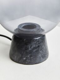 Orsina Contemporary Globe Lamp With Marble Base, Contrasting Bedside Table Light, Versatile Modern Lamp in Black - thumbnail 5