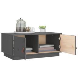 Berkfield Home Beautiful Coffee Table Grey 80x50x35 cm Solid Wood Pine - Size: 80 x 50 x 35 cm - thumbnail 4