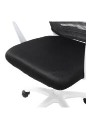 Living and Home Ergonomic Office Chair Mesh Swivel Computer Chair in Black - thumbnail 4