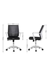 Living and Home Ergonomic Office Chair Mesh Swivel Computer Chair in Black - thumbnail 6