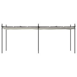 Berkfield Home Pergola with Retractable Roof Cream 589x292x230 cm in Beige - Size: 589 x 292 x 230 cm - thumbnail 3