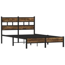 Berkfield Home Bed Frame Frame with Headboard Sonoma Oak 120x190 cm Small Double in Brown - thumbnail 3