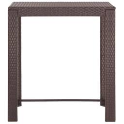 Berkfield Home Decorative 5 Piece Garden Bar Set with Cushions Poly Rattan Brown - thumbnail 7