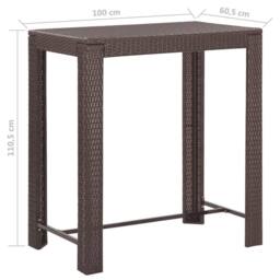 Berkfield Home Decorative 5 Piece Garden Bar Set with Cushions Poly Rattan Brown - thumbnail 9