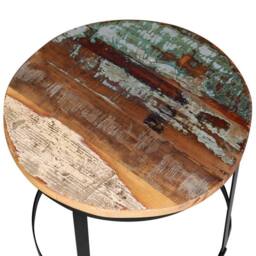 Berkfield Home Two Piece Coffee Table Set Solid Reclaimed Wood Round 40cm/50cm in Brown - thumbnail 6