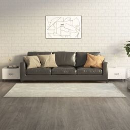 Berkfield Home Coffee Tables with Metal Legs 2 pcs High Gloss White 50x50x40 cm - Size: 50 x 50 x 40 cm - thumbnail 1