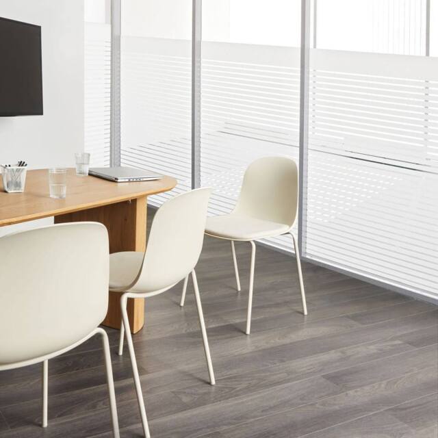 Wyld and Coco Modern Conference Chairs Set of 2 Light Beige Polyester Seats - image 1