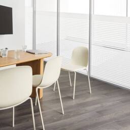 Wyld and Coco Modern Conference Chairs Set of 2 Light Beige Polyester Seats - thumbnail 1