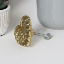 Melody Maison Gold Monstera Leaf Drawer Knob - 5.2cm X 6cm - Size: 5.2 cm X 6 cm - thumbnail 6