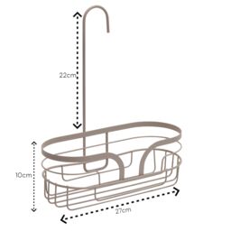 Showerdrape Dante Modern 3-Tier Floor Caddy & Mini Caddy - Bathroom Storage in Beige - thumbnail 6